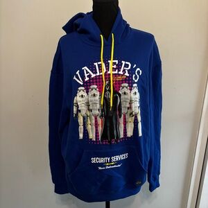 Disney Parks Star Wars Darth Vader Blue black security Hoodie sweatshirt Medium